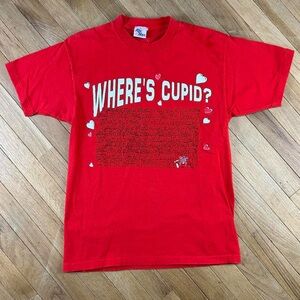 90s single stitch “Where’s Cupid?” graphic t shirt